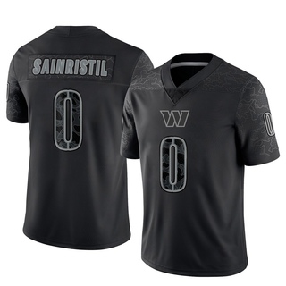 Limited Mike Sainristil Men's Washington Commanders Reflective Jersey - Black