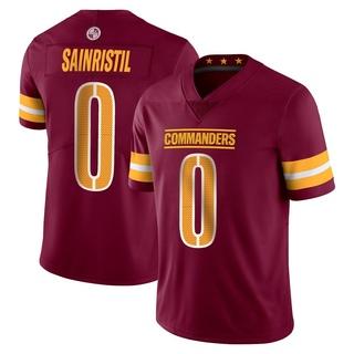 Limited Mike Sainristil Men's Washington Commanders Vapor Burgundy Jersey