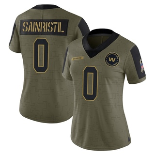 Limited Mike Sainristil Women's Washington Commanders 2021 Salute To Service Jersey - Olive