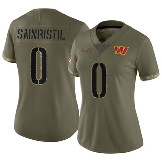 Limited Mike Sainristil Women's Washington Commanders 2022 Salute To Service Jersey - Olive
