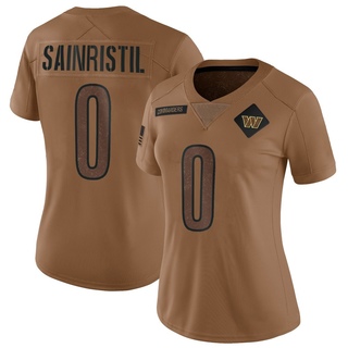 Limited Mike Sainristil Women's Washington Commanders 2023 Salute To Service Jersey - Brown