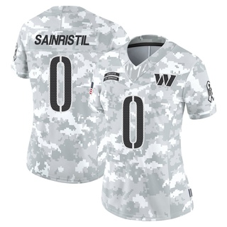 Limited Mike Sainristil Women's Washington Commanders 2024 Salute to Service Jersey - Arctic Camo